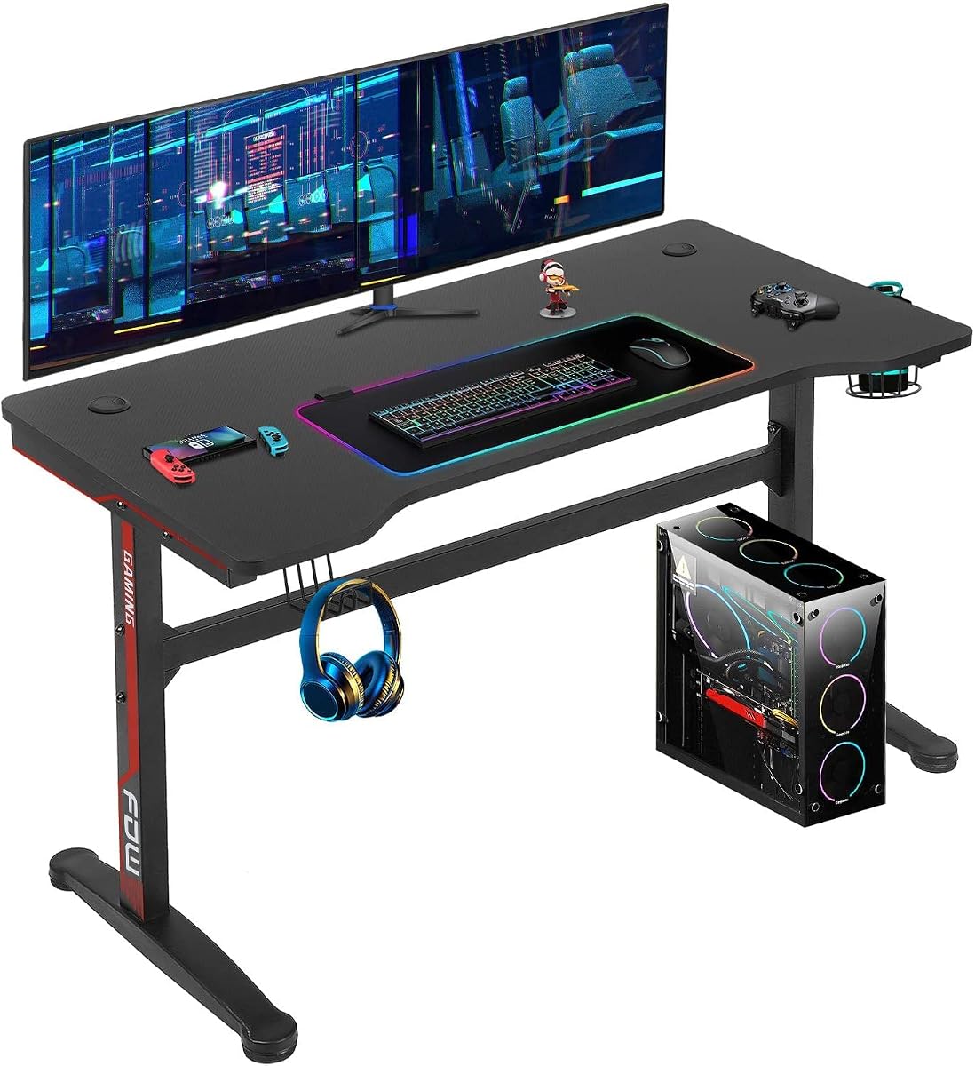 FDW 47" Carbon-Fiber Desk with Socket Rack