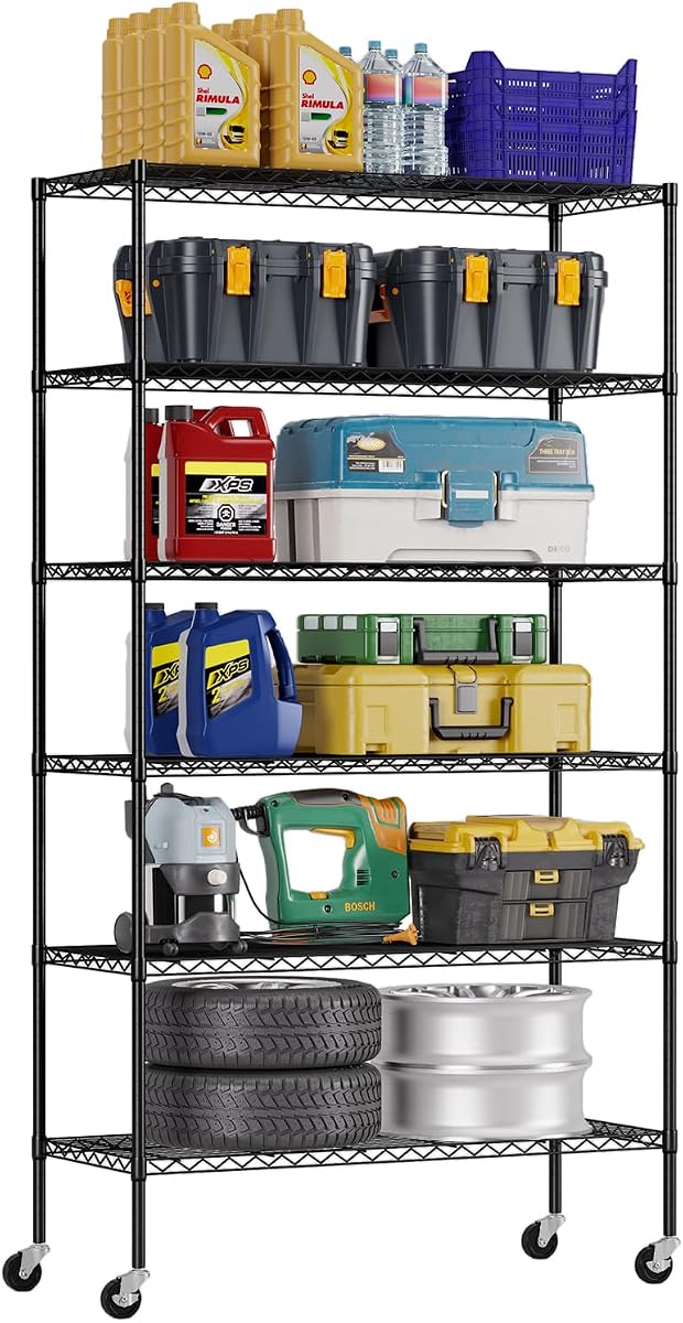 FDW 6-Tier Wire Shelf on Wheels